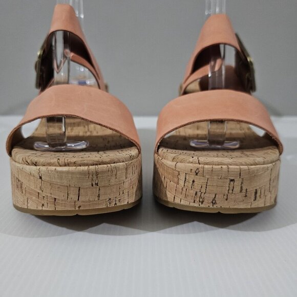 NEW Kork Ease Taige Sandal Chunky Platform Heel Orange Leather Cork Size 11 - Picture 6 of 12